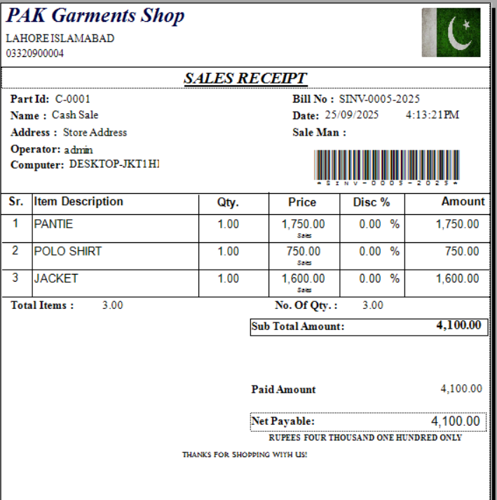A5 BIL CASH